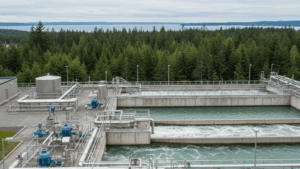 modern outdoor water treatment facility