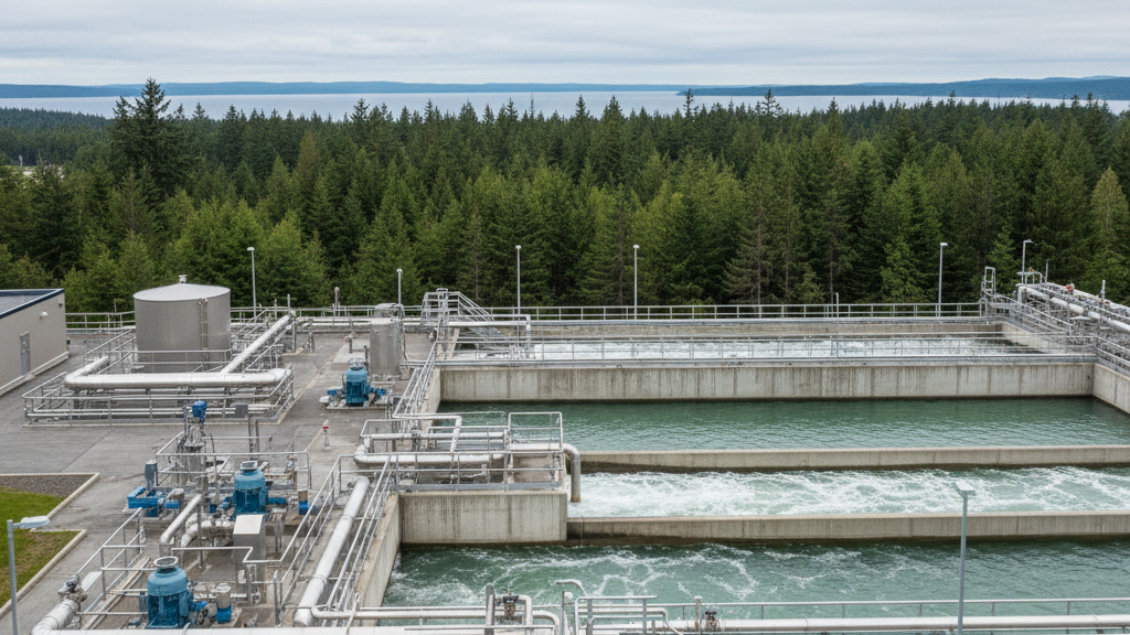modern outdoor water treatment facility